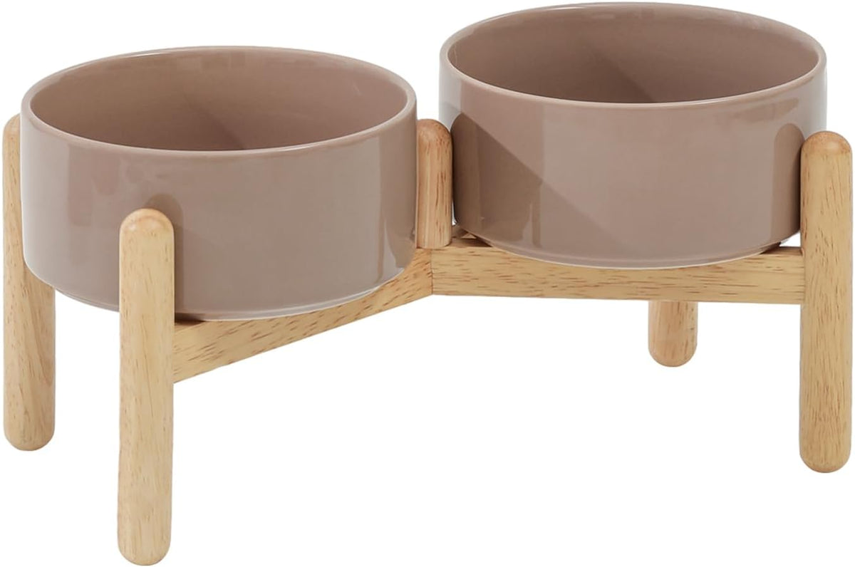 Ceramic 6.1inch Raised Dog Bowl with Stand for Small and Medium Breed Dog Dish Pet Food and Water