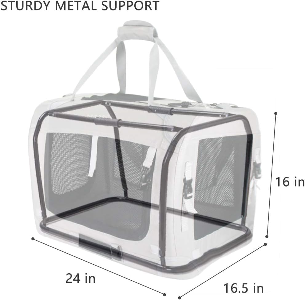 Extra Extra Large Cat Carrier Soft Sided, Portable Small Dog Carrier for 2 Cats, 24"x16.5"x16" Car