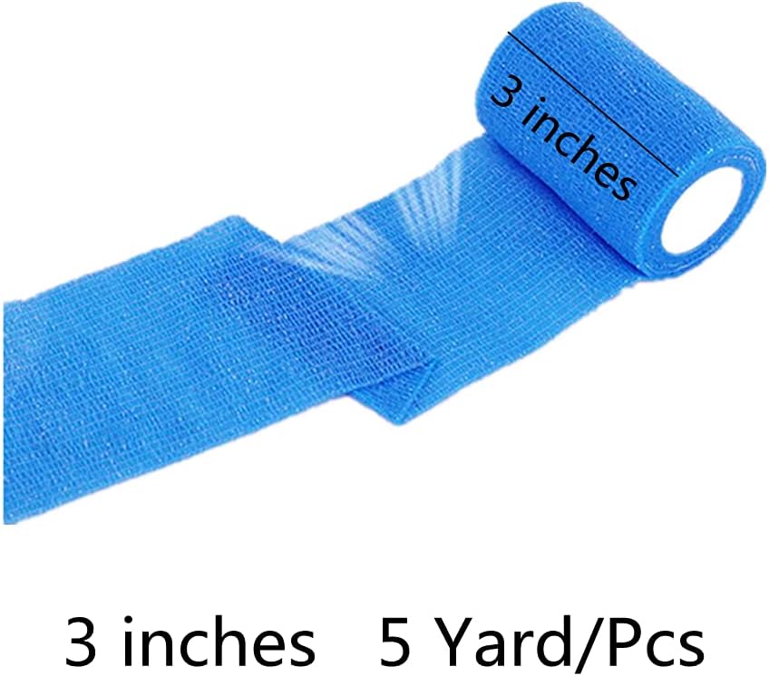 6 Pack 3" x 5 Yards Self Adhesive Bandage Wrap Breathable Cohesive Vet Wrap for Pets, Elastic
