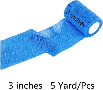 6 Pack 3" x 5 Yards Self Adhesive Bandage Wrap Breathable Cohesive Vet Wrap for Pets, Elastic