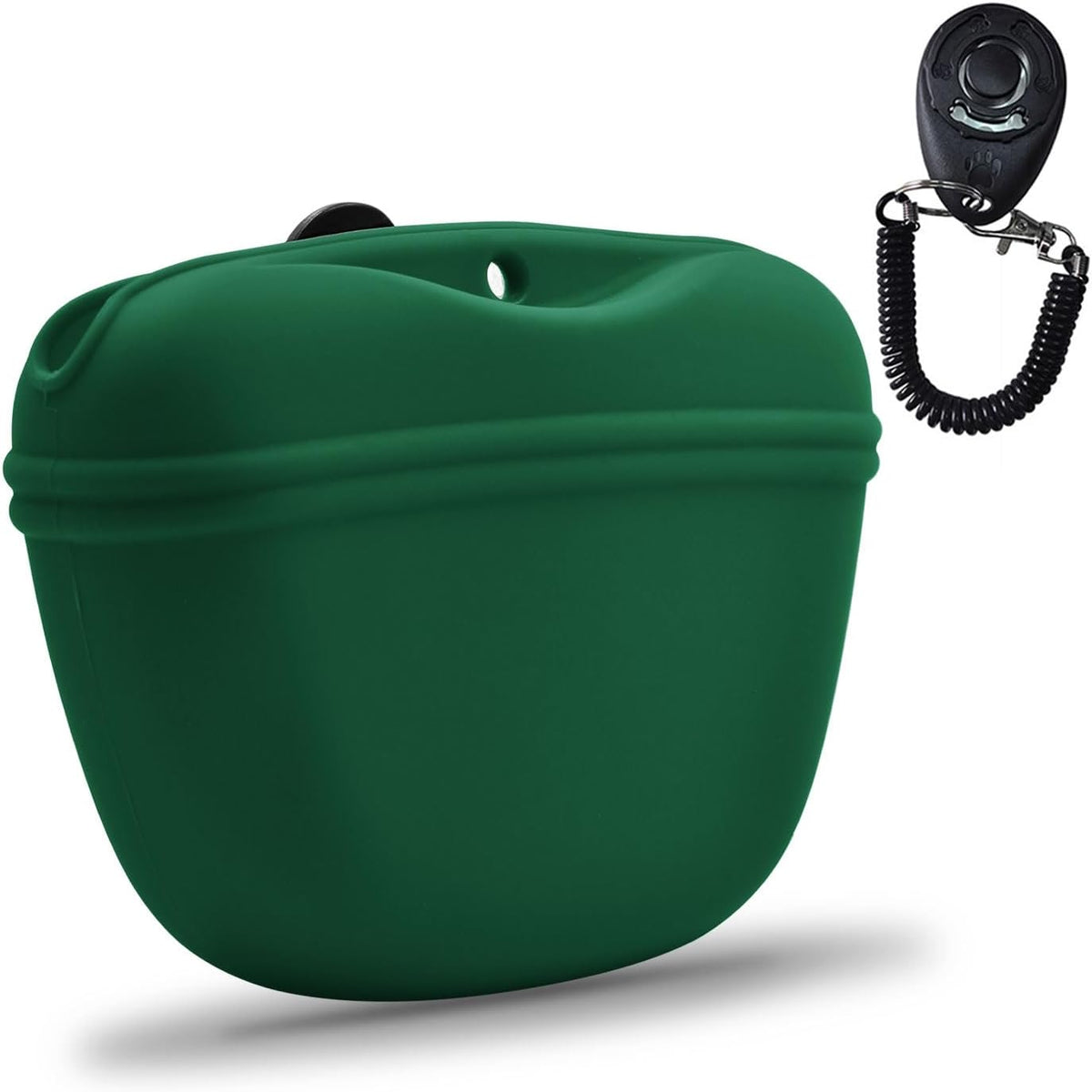 AUDWUD - Silicone Dog Treat Pouch - Clip on Portable Training Container - Convenient Magnetic