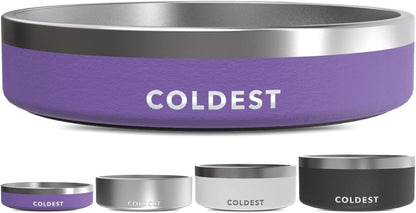 Coldest Dog Bowl - Anti Rust Metal, Non Slip, 3 Layers Insulated Stainless Steel Dog Bowls - Spill
