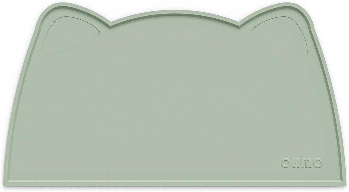 OHMO - Cat Food Mat, Silicone Pet Feeding Mat for Floor Non-Skid Waterproof Dog Water Bowl Tray