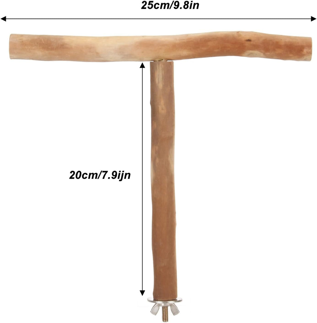 Wood Bird Perch, T Shaped Birdcage Stand Wooden Parrot Perch Stand Perch for Bird Cage Grinding