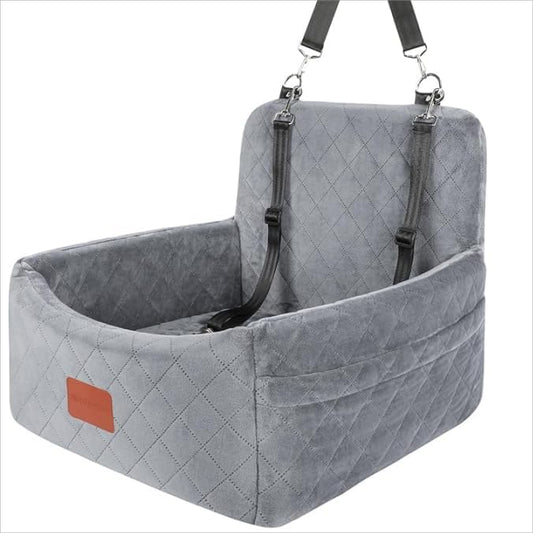 Dog Car Seat for Small Dogs Under 30lbs,Comfy & Safe Travel Bed with Washable Cover,2 Clip-On