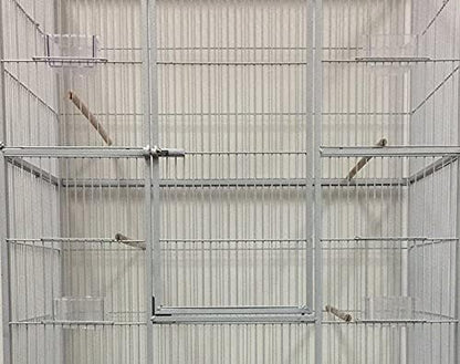 64" Extra Large Double Flight Bird Wrought Iron Double Breeding Cage Slide Out Divider 3-Levels