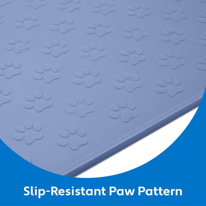 MIGHTY MONKEY 100% Waterproof Dog Food Mat, Raised Edges Silicone Pet Feeding Placemat for Cat