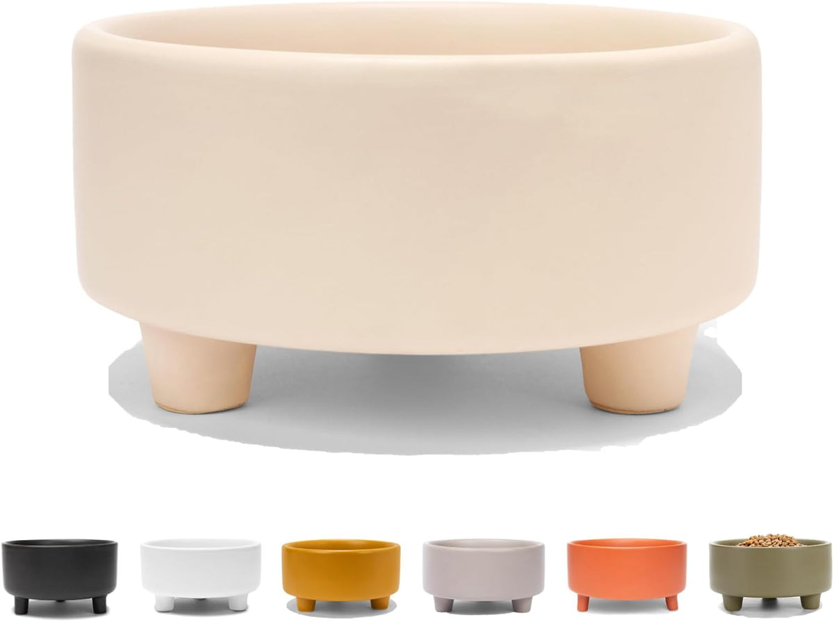 Waggo Uplift Ceramic Dog Bowl for Small Medium and Large Breeds - Heavyweight and Durable Pet Food