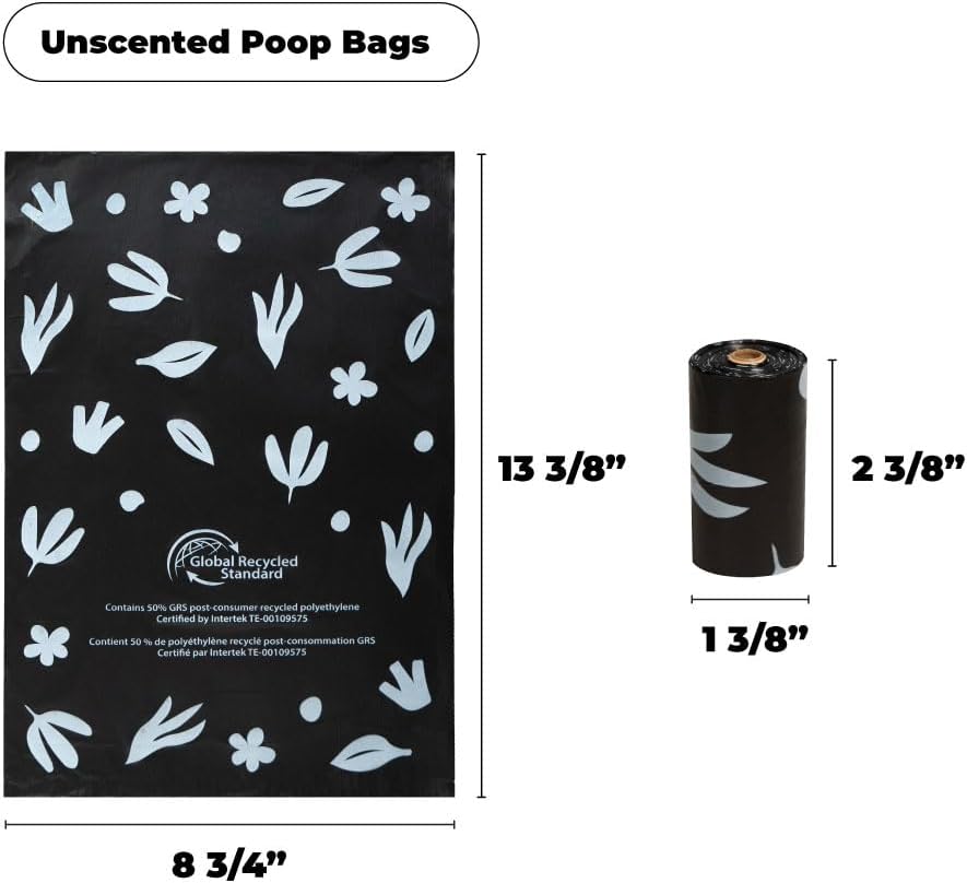 Best Pet Supplies Poop Bags for Dogs, 50% Post-Consumer Recycled Content dog waste bags on rolls