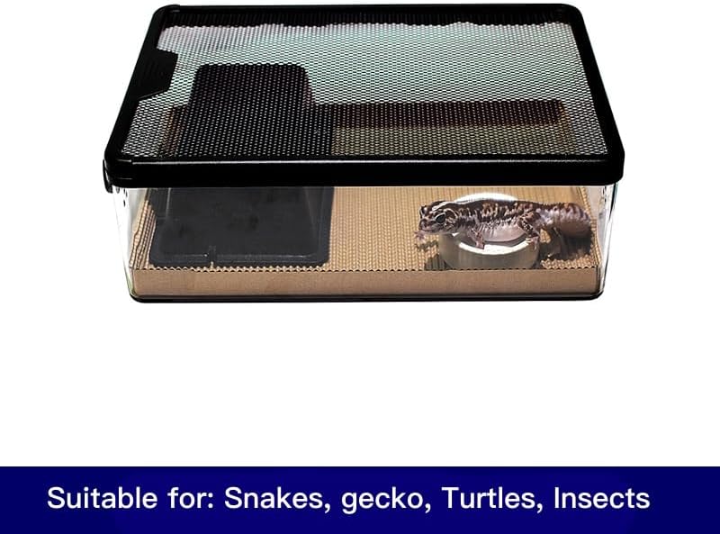Reptile Feeding Box Snake cage Clear Terrarium for Snake Geckos Frog Lizards Chameleons Serpents