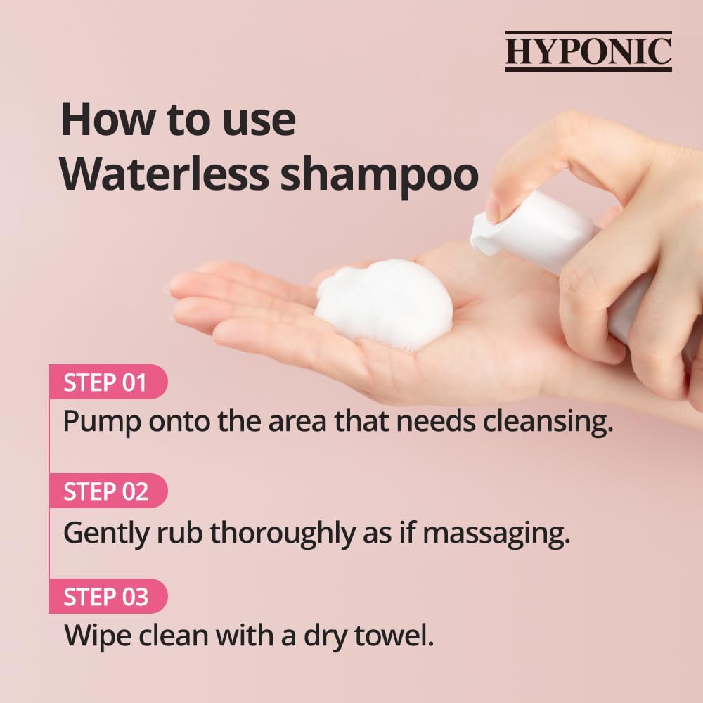 HYPONIC Hypoallergenic Premium Waterless Shampoo for All Pets (Scented, 6.4 oz) - Natural Dry