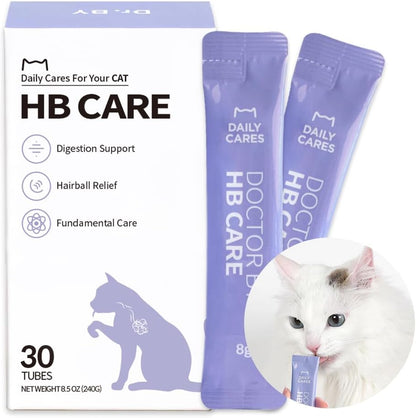 Dr.by HB Care Hairball Supplement for Cats– Hairball Relief Furball Control Remedy & Digestive