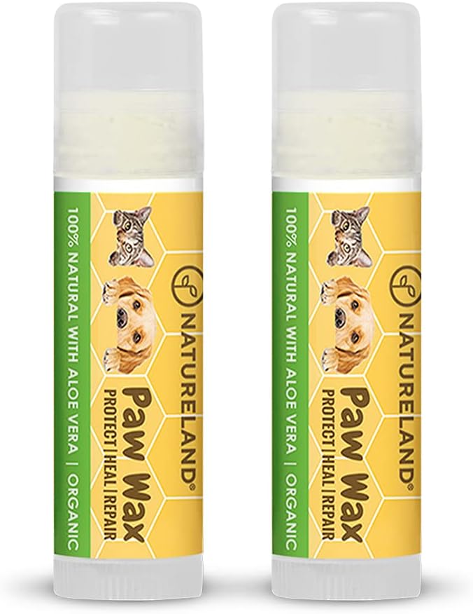 [8 OZ/0.18 OZ/0.36 OZ] Natureland Organic Paw Wax for Dogs and Cats, Natural Outdoor Protection to