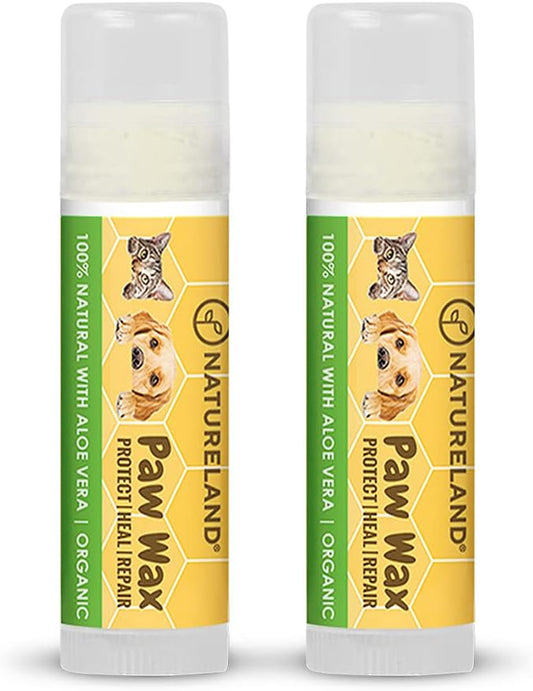 [8 OZ/0.18 OZ/0.36 OZ] Natureland Organic Paw Wax for Dogs and Cats, Natural Outdoor Protection to