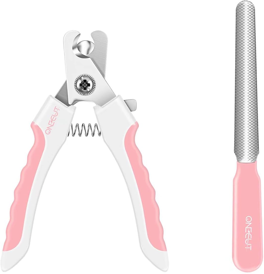 OneCut 4.7" Small Dog & Cat Nail Clipper Stainless Steel Cat Claw Trimmers for Rabbits, Guinea
