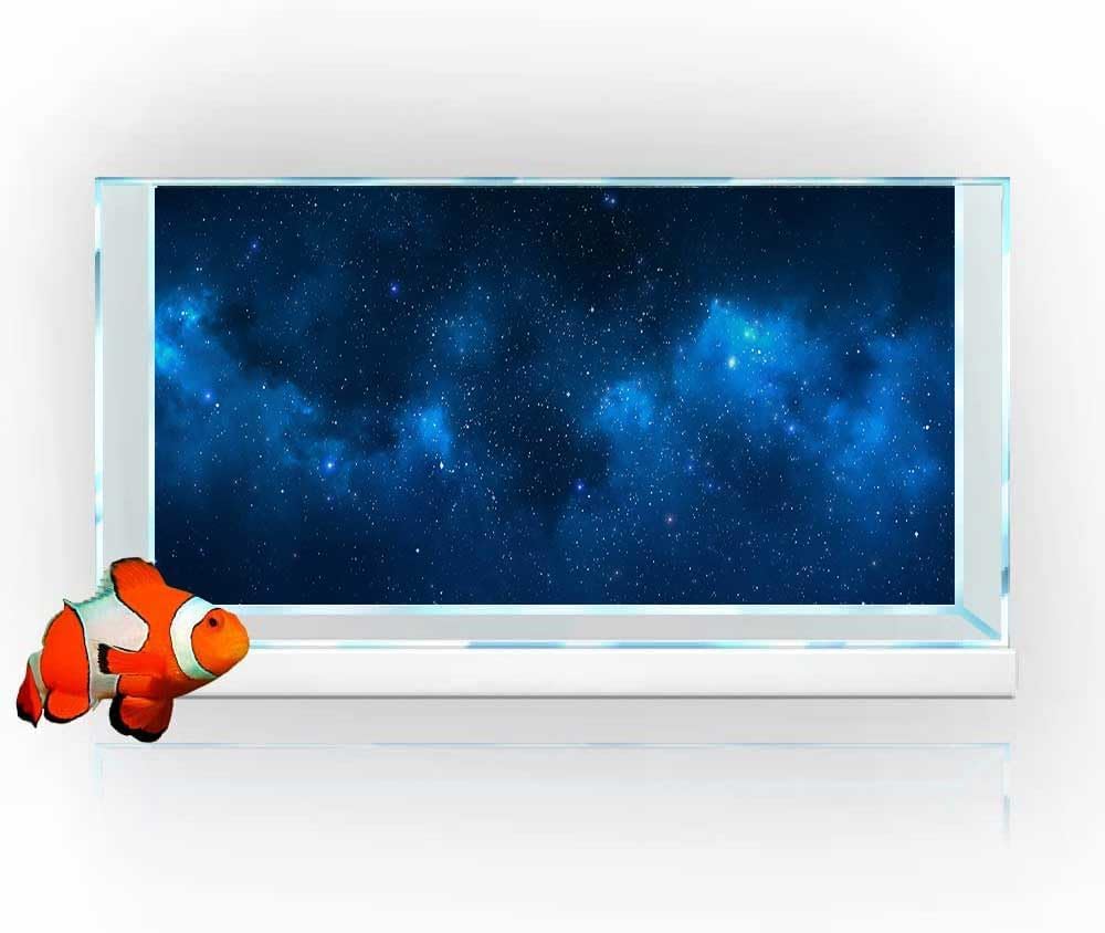 24X12IN Starry Aquarium Background, Art Starry Fish Tank Decorations Background, with 8 EVA