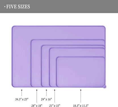 Waterproof Pet Feeding Mat with High Raised Edges, Heavier and Thicker Placemats for Cat Dog Water