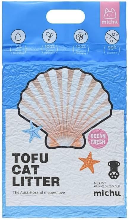 Tofu Cat Litter Natural Clumping Tofu Cat Litter, Fast Clumping and Easily Scoop-able 5.5lb/88oz 5