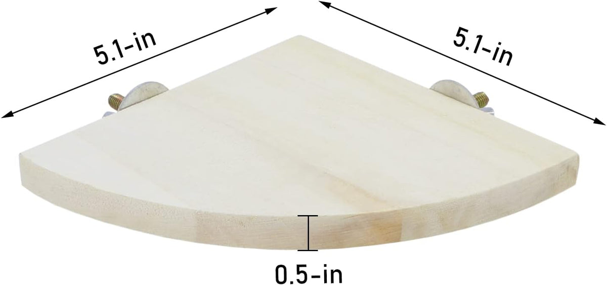 Wontee Bird Perch Stand 2 Pack Wooden Platform Corner Ledge for Budgies Cockatiels Conures African