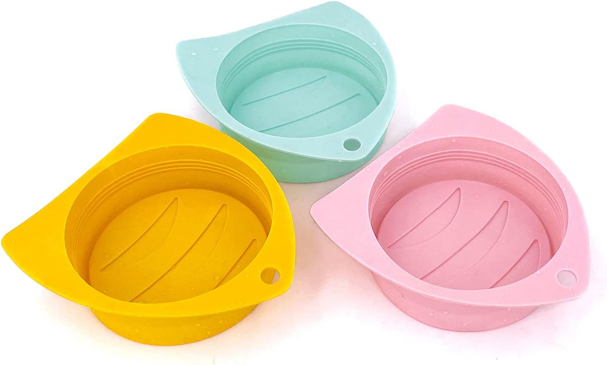 3 Pack Dog Cat Food Can Lids - Silicone Stretch Lids Covers for Pet Food Cans, Reusable Universal