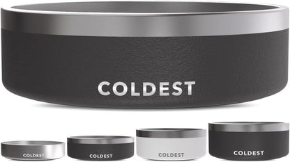 Coldest Dog Bowl - Anti Rust Metal, Non Slip, 3 Layers Insulated Stainless Steel Dog Bowls - Spill