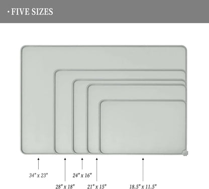 Waterproof Pet Feeding Mat with High Raised Edges, Heavier and Thicker Placemats for Cat Dog Water
