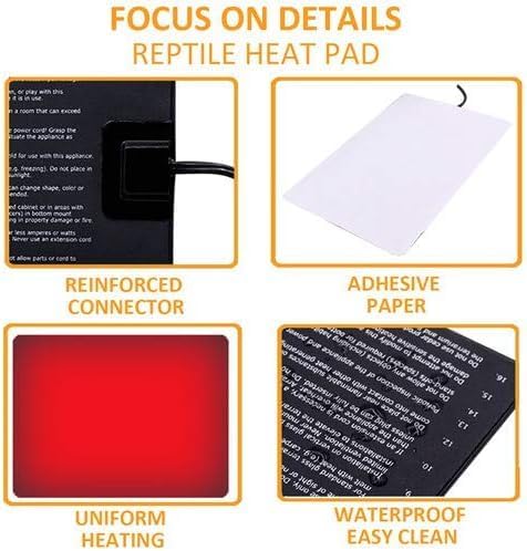 Aiicioo Under Tank Heater Thermostat - Reptile Heating Pad with Temperature Control Reptile Heat