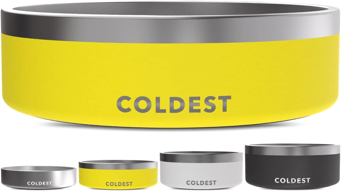 Coldest Dog Bowl - Anti Rust Metal, Non Slip, 3 Layers Insulated Stainless Steel Dog Bowls - Spill