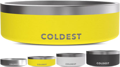 Coldest Dog Bowl - Anti Rust Metal, Non Slip, 3 Layers Insulated Stainless Steel Dog Bowls - Spill