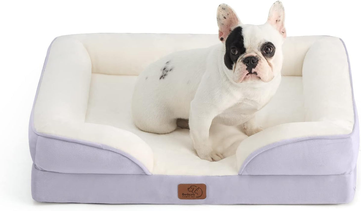 Bedsure Orthopedic Dog Bed Medium Size Dogs - Washable Medium Dog Cat Bed Waterproof, Comfort Pet