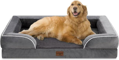 Comfort Expression XL Dog Bed with Bolster, Waterproof Orthopedic Foam Dog Beds for Extra Large