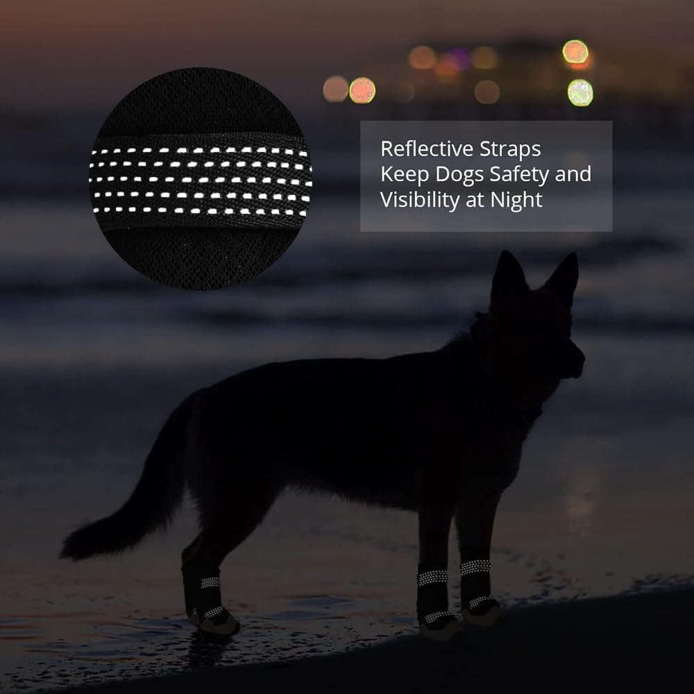 Dog Shoes for Hot Pavement Anti-Slip Dog Boots Waterproof Dog Shoes for Small to Large Dogs with