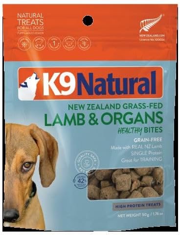 K9 Natural, Freeze-Dried Single Ingredient Dog Treats, High-Value, Low-Calorie Protein Bites for