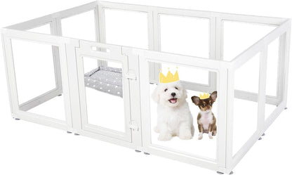 Clear Acrylic Plastic Dog Playpen - Clear Dog Play Pen - Easy Assemble Acrylic Dog Playpen - Puppy