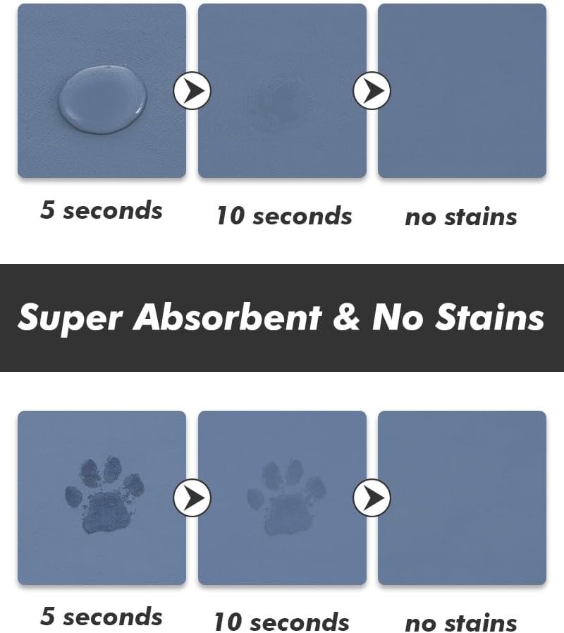 Absorbent Dog Food Mat-Dog Cat Mat for Food and Water Bowl, Quick Dry Pet Food Mat, No Stains Pet