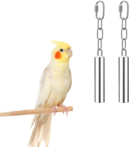 Stainless Steel Bell Toy Bird Cage Hanging Bite Toy for Parrot Parakeet Budgie Cockatiel Conure