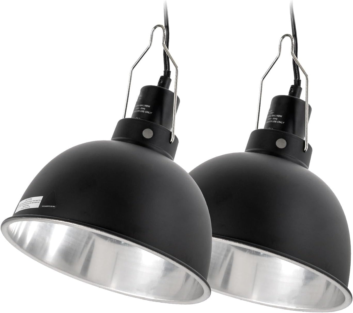 Reptile Light Fixture 2 Pack, 8.5 in Deep Dome Reptile Heat Lamp Fixture, Optical Reflection