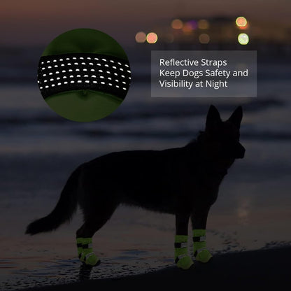 Dog Shoes for Hot Pavement Anti-Slip Dog Boots & Paw Protectors for Winter Snowy Day Summer Dog