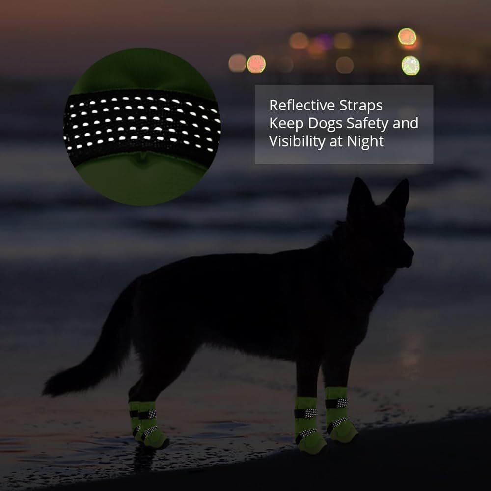 Dog Shoes for Hot Pavement Anti-Slip Dog Boots & Paw Protectors for Winter Snowy Day Summer Dog