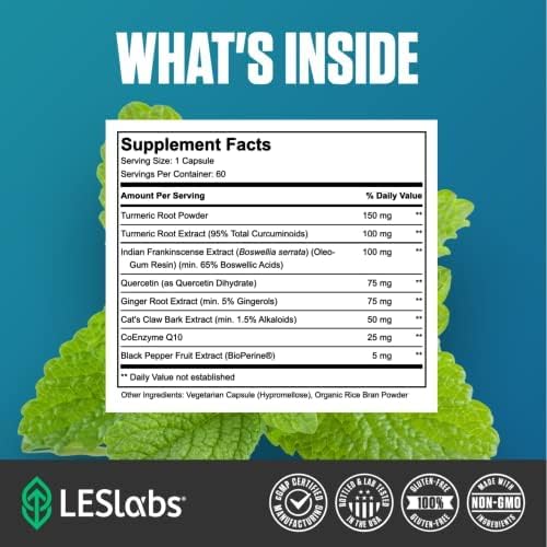 LES Labs Inflammatory Health – Joint Support, Muscle Function & Relaxation, Mobility– Turmeric