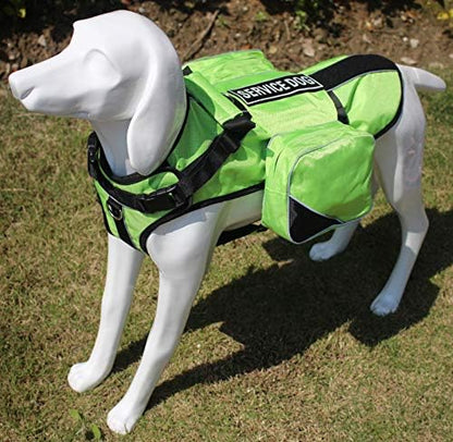 Serijoars Dog Vest Harnesses with Saddlebag Backpack for Camping & Travel - Reflective Hound Hiking