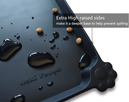 Hoki Found Silicone Pet Food Mats Tray - Non Slip Pet Bowl Mats Placemat - Dog Cat Feeding Mat