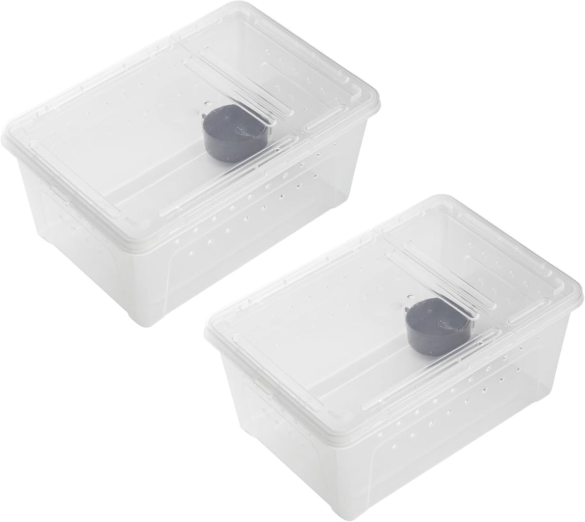 OMEM Portable Reptile Terrarium Habitat for Mini Pet Houses Breathable Holes Stackable Container