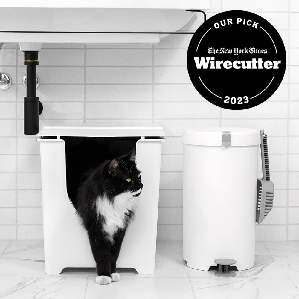 Modkat® Flip Litter Box, Front-Entry, Full Height Seamless Base, Reusable Litter Liner, Sifting