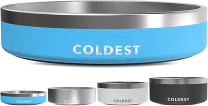 Coldest Dog Bowl - Anti Rust Metal, Non Slip, 3 Layers Insulated Stainless Steel Dog Bowls - Spill