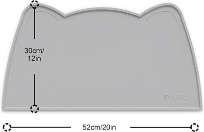 OHMO - Cat Food Mat, Silicone Pet Feeding Mat for Floor Non-Skid Waterproof Dog Water Bowl Tray