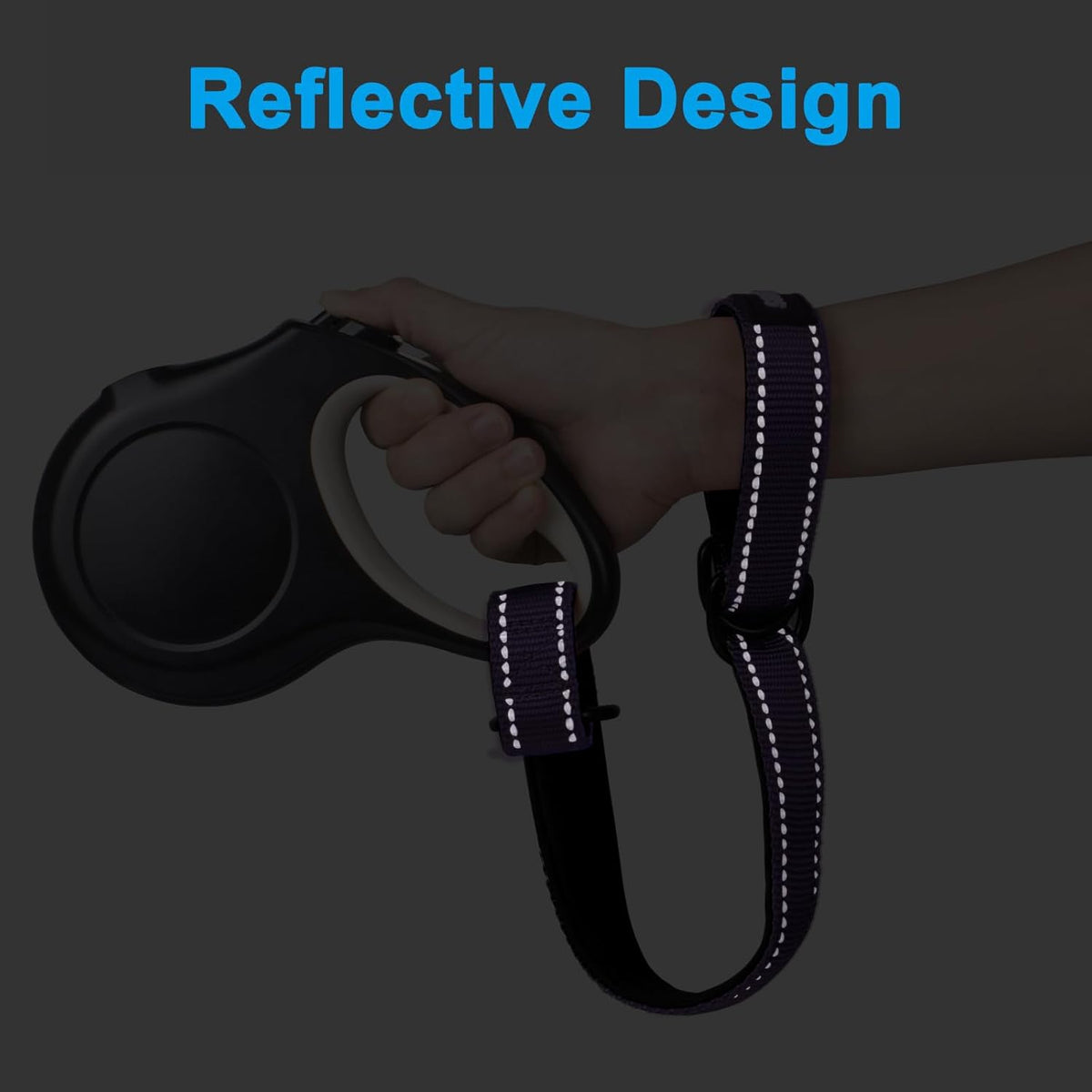 PetBonus Short Dog Leash, Safety Wrist Strap for Retractable Dog Leash, Reflective Design and