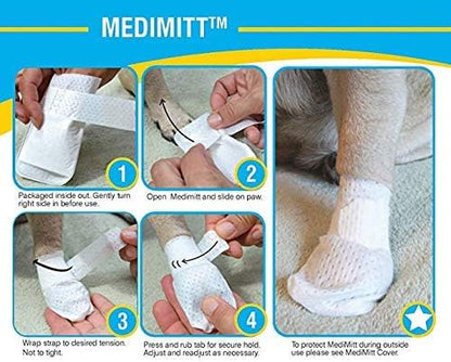 Medimitt Paw Bandages for Dogs, Cats and Pets – Stretchy Medical Booties, First Aid for Paws – Non