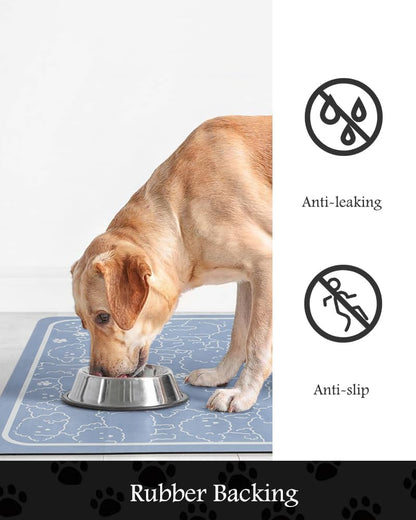 Pet Feeding Mat-Absorbent Dog Mat for Food and Water Bowl-No Stains Quick Dry Water Dispenser