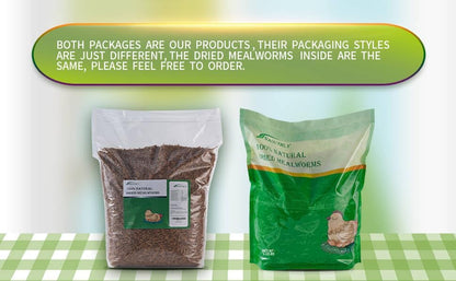 10lbs Dried Mealworms - Premium Non-GMO Chicken Feed, Nutritious High Protein Meal Worms- Food and